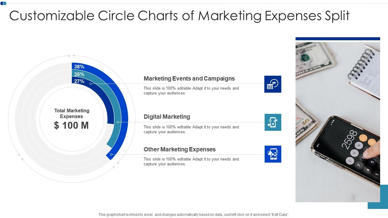 Customizable_Circle_Charts_Of_Marketing_Expenses_Split_Information_PDF_Slide_1.jpg
