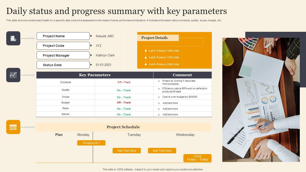 Daily_Status_And_Progress_Summary_With_Key_Parameters_Brochure_PDF_Slide_1.jpg