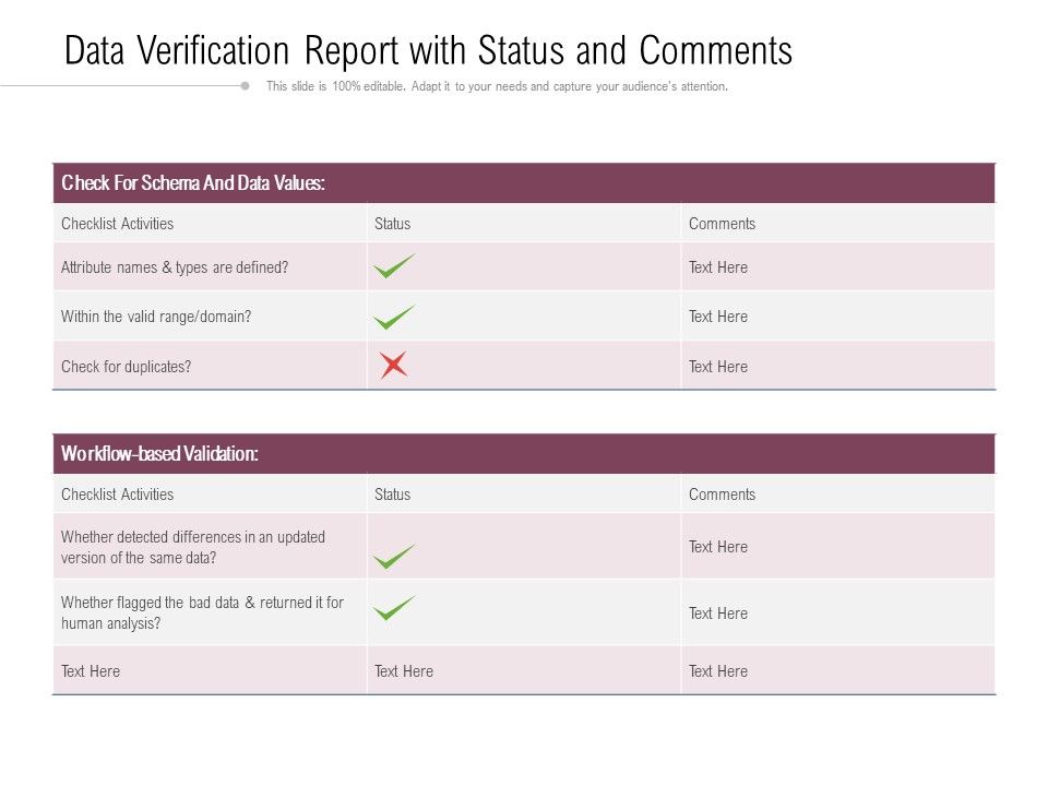 Data_Verification_Report_With_Status_And_Comments_Ppt_PowerPoint_Presentation_Gallery_Designs_Download_PDF_Slide_1.jpg