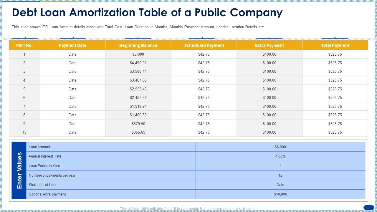 Debt_Loan_Amortization_Table_Of_A_Public_Company_Ppt_Ideas_Skills_PDF_Slide_1.jpg