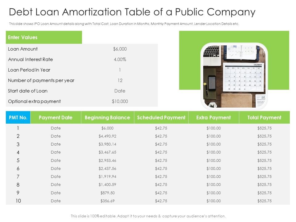 Debt_Loan_Amortization_Table_Of_A_Public_Company_Ppt_Portfolio_Graphics_Template_PDF_Slide_1.jpg