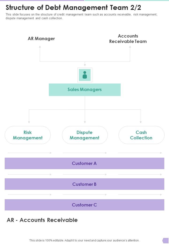 Debt Management Process Structure Of Debt Management Team One Pager Sample Example Document