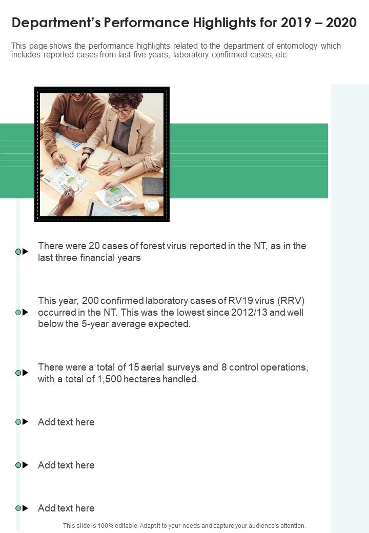 Departments Performance Highlights For 2019 2020 One Pager Documents Slide01