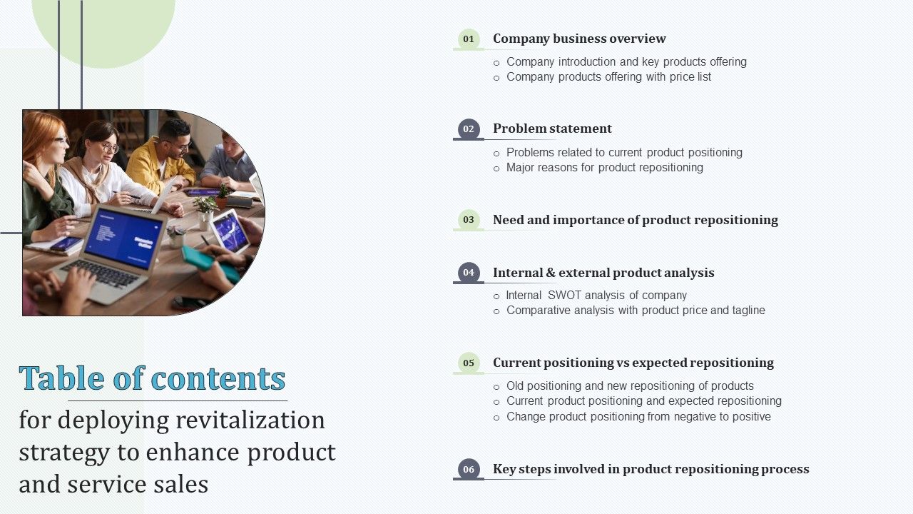 Deploying_Revitalization_Strategy_To_Enhance_Product_And_Service_Sales_Table_Of_Content_Infographics_PDF_Slide_1.jpg