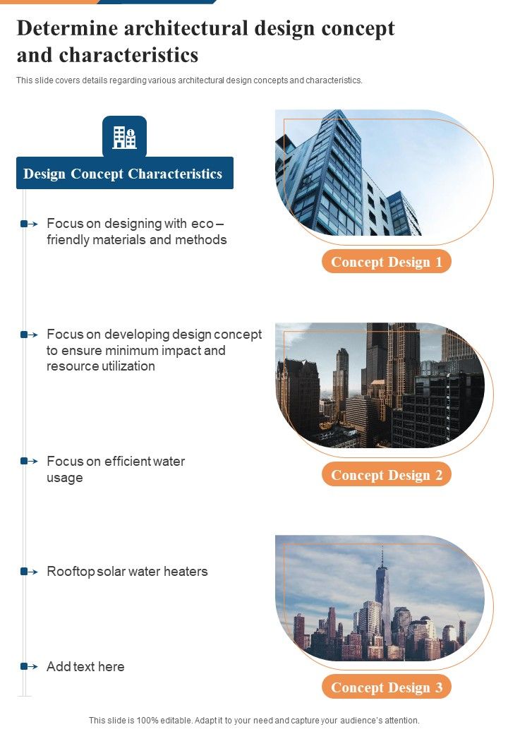 Determine Architectural Design Concept And Characteristics One Pager Sample Example Document Slide01