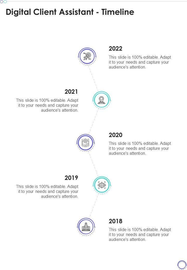 Digital Client Assistant Timeline One Pager Sample Example Document Slide01