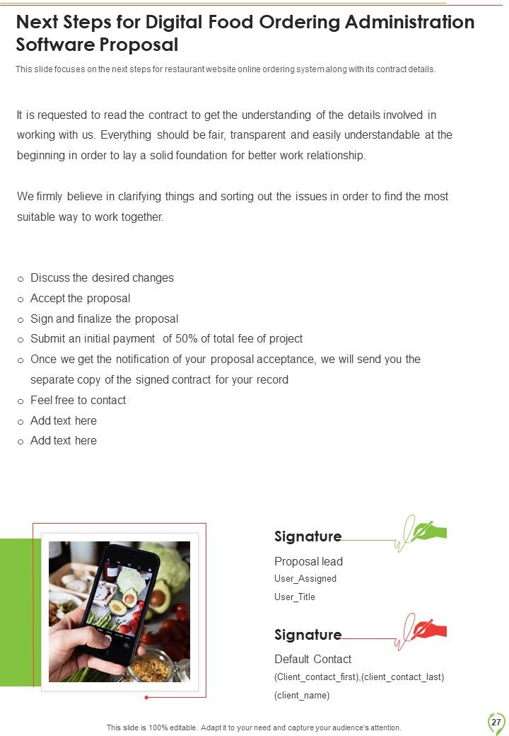 Digital Food Ordering Administration Software Proposal Example Document Report Doc Pdf Ppt
