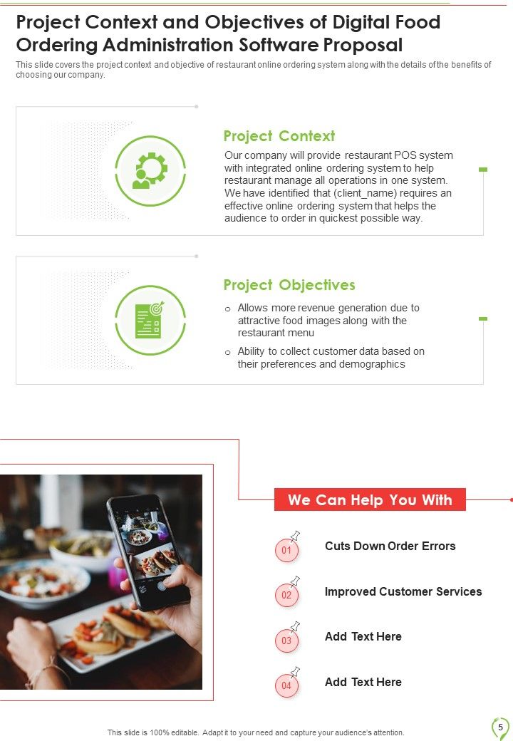 Digital Food Ordering Administration Software Proposal Example Document Report Doc Pdf Ppt