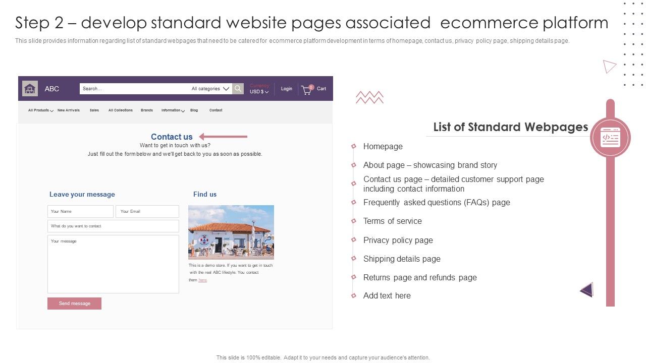 Ecommerce_Website_Creation_Action_Steps_Playbook_Step_2_Develop_Standard_Website_Pages_Associated_Ecommerce_Platform_Professional_PDF_Slide_1.jpg