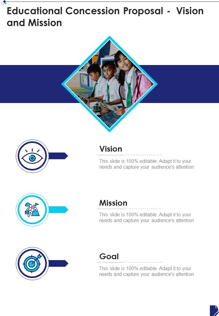 Educational Concession Proposal Vision And Mission One Pager Sample Example Document Slide01