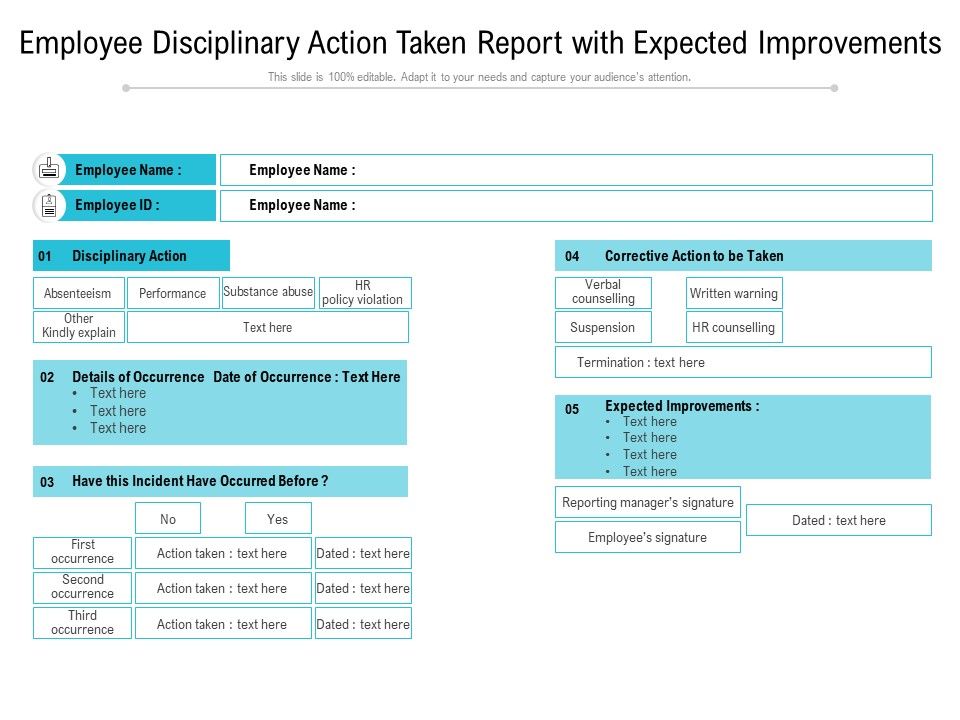 Employee_Disciplinary_Action_Taken_Report_With_Expected_Improvements_Ppt_PowerPoint_Presentation_Layouts_Background_PDF_Slide_1.jpg