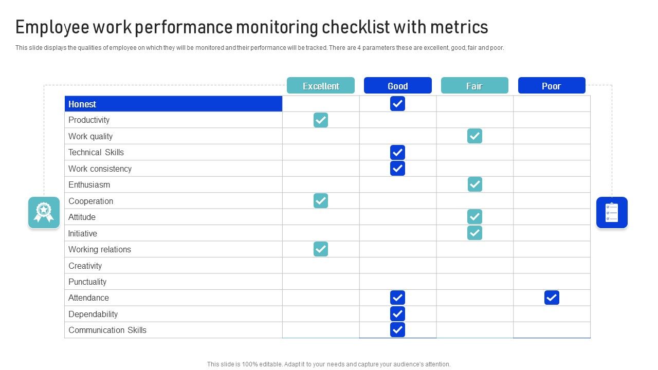 Employee_Work_Performance_Monitoring_Checklist_With_Metrics_Infographics_PDF_Slide_1.jpg