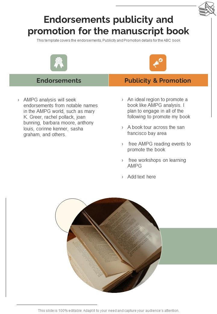 Endorsements_Publicity_And_Promotion_For_The_Manuscript_Book_One_Pager_Sample_Example_Document_Slide_1.jpg