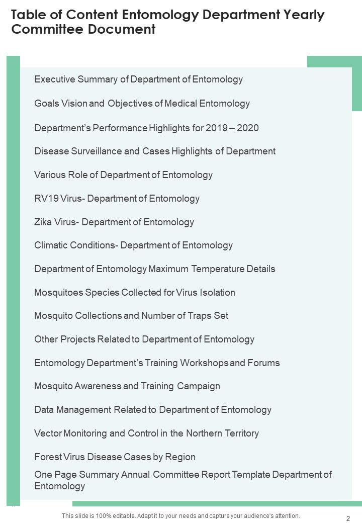 Entomology Department Yearly Committee Document One Pager Documents