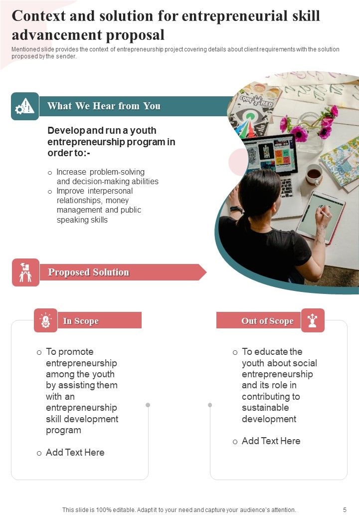 Entrepreneurial Skill Advancement Proposal Example Document Report Doc Pdf Ppt