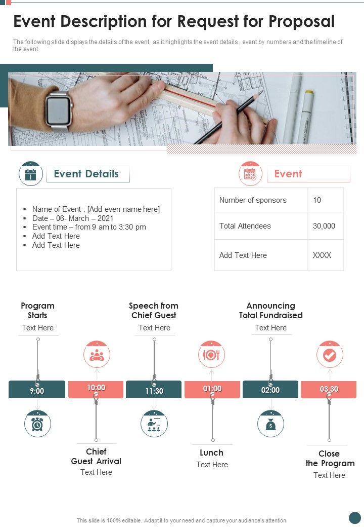 Event Description For Request For Proposal One Pager Sample Example Document Slide01