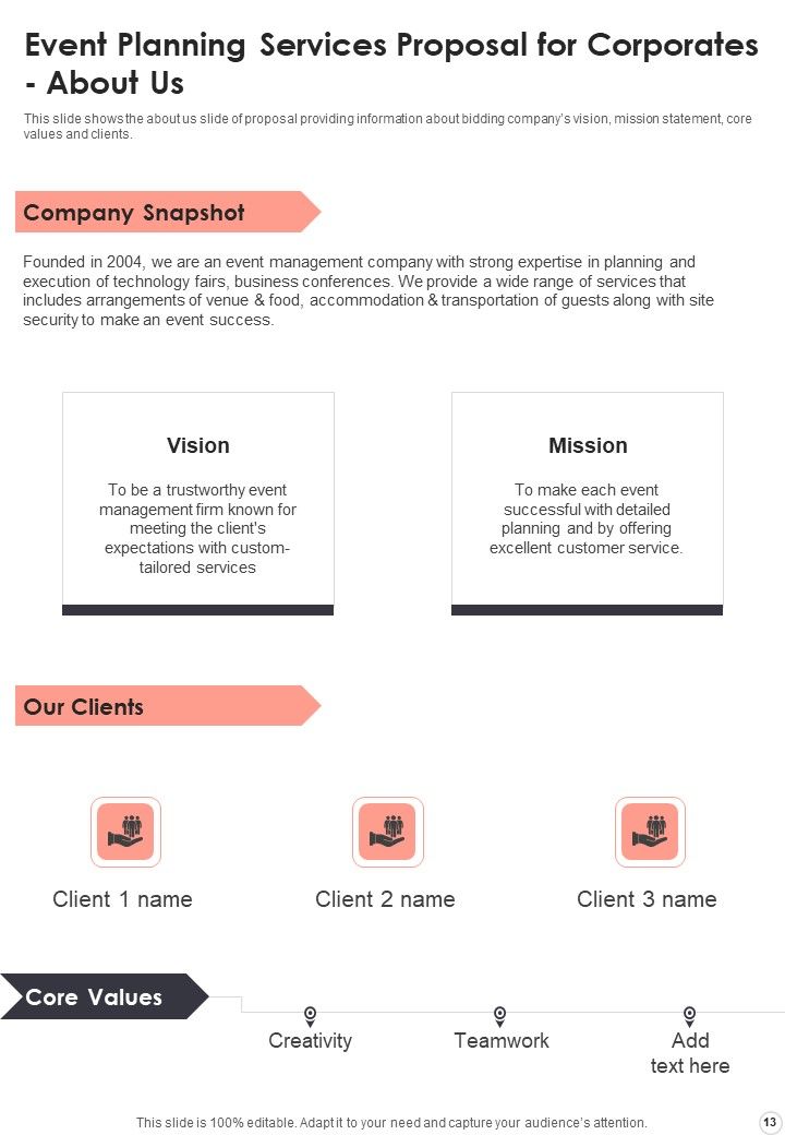 Event Planning Services Proposal For Corporates Example Document Report Doc Pdf Ppt