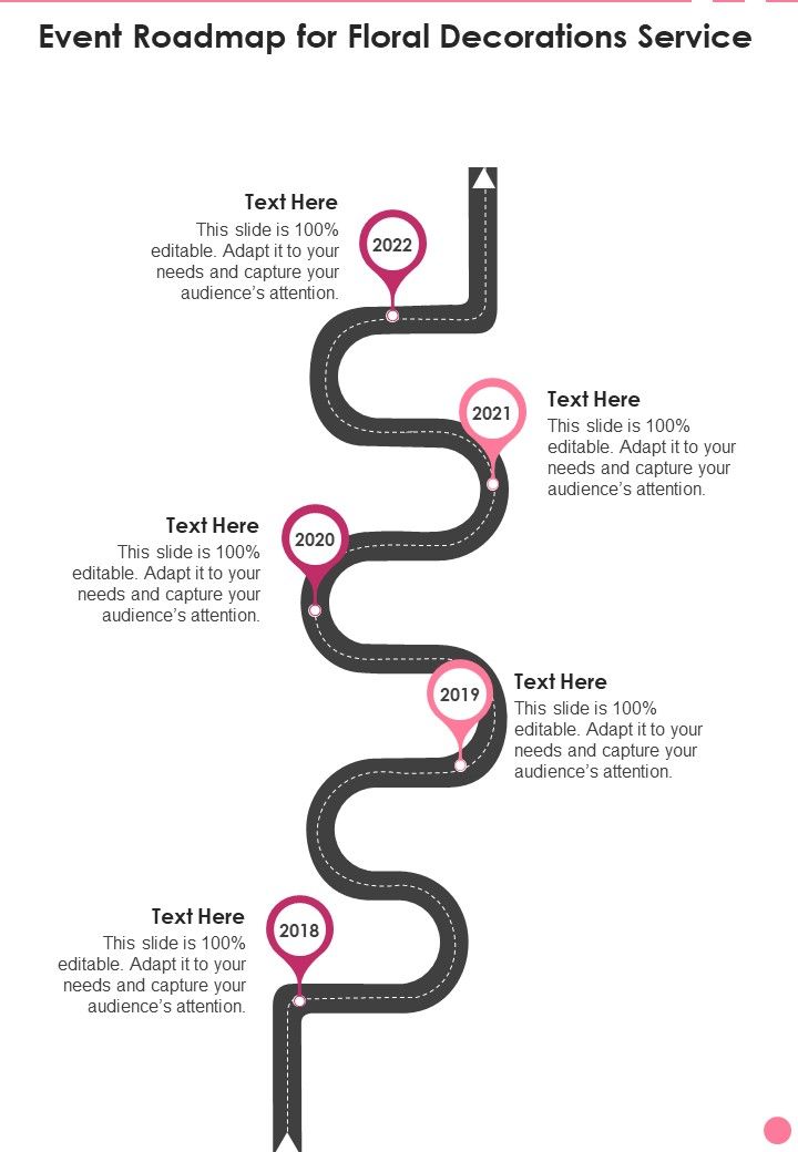 Event Roadmap For Floral Decorations Service One Pager Sample Example Document Slide01