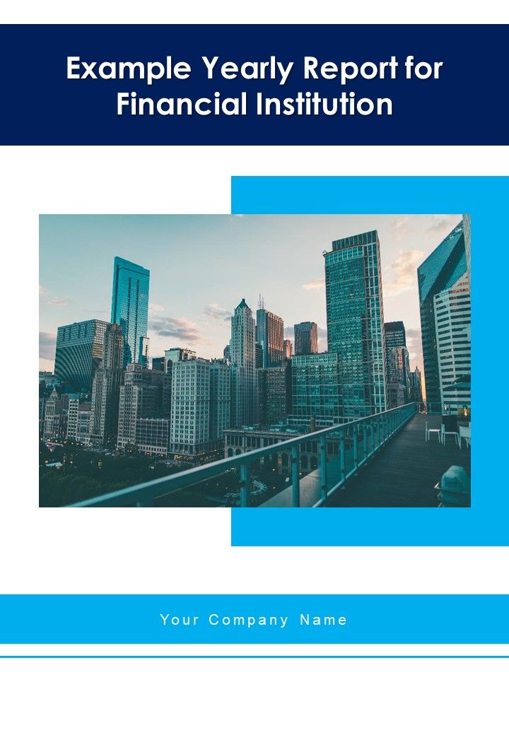 Example Yearly Report For Financial Institution One Pager Documents Slide01