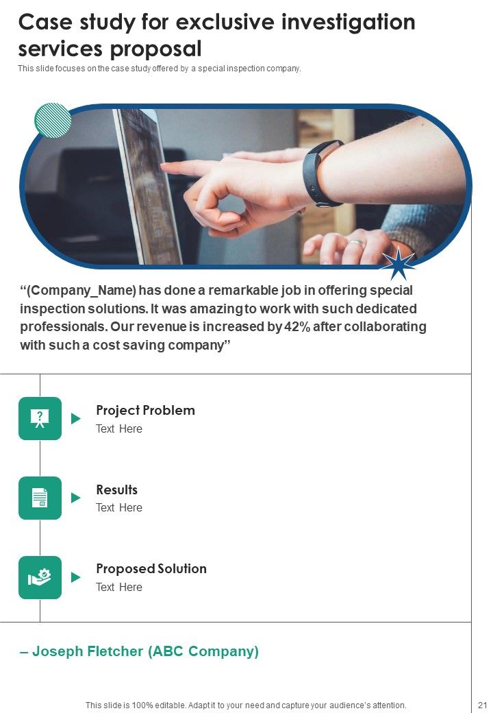 Exclusive Investigation Services Proposal Example Document Report Doc Pdf Ppt