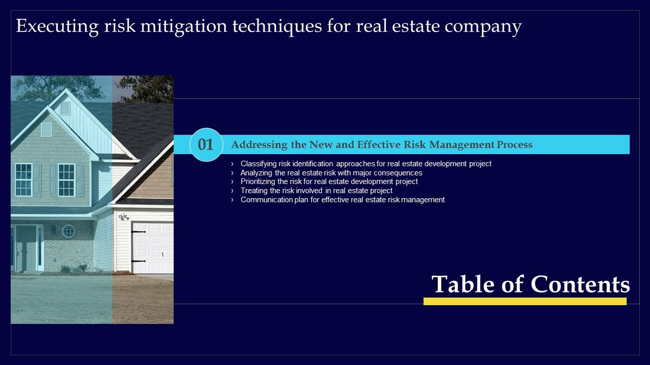Executing_Risk_Mitigation_Techniques_For_Real_Estate_Company_Table_Of_Contents_Information_PDF_Slide_1.jpg