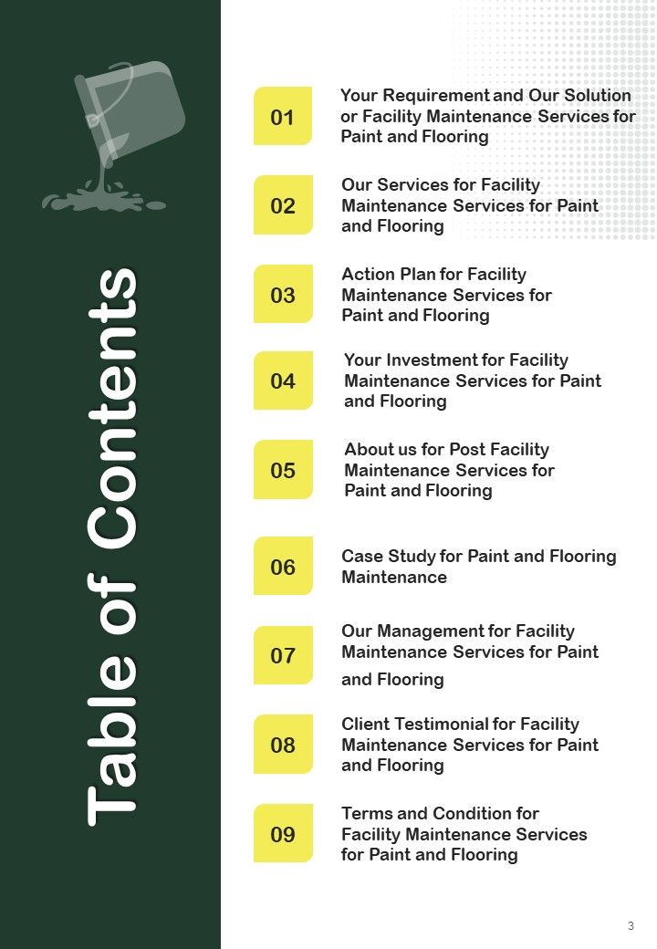 Facility Maintenance Services For Paint And Flooring Example Document Report Doc Pdf Ppt