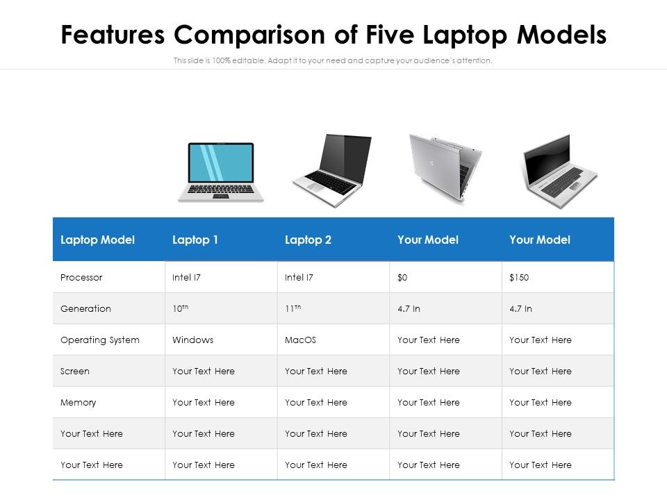 Features_Comparison_Of_Five_Laptop_Models_Ppt_PowerPoint_Presentation_File_Objects_PDF_Slide_1.jpg