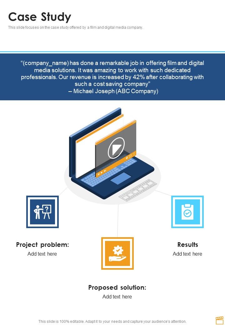 Film And Broadcasting Proposal Case Study One Pager Sample Example Document Slide01