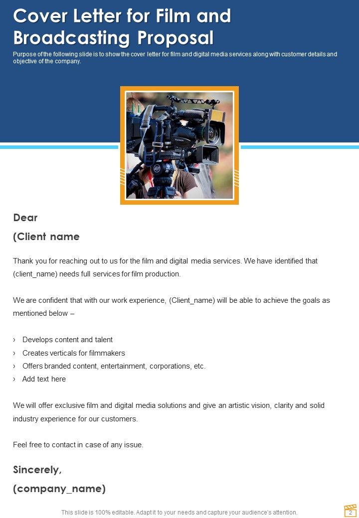 Film And Broadcasting Proposal Example Document Report Doc Pdf Ppt
