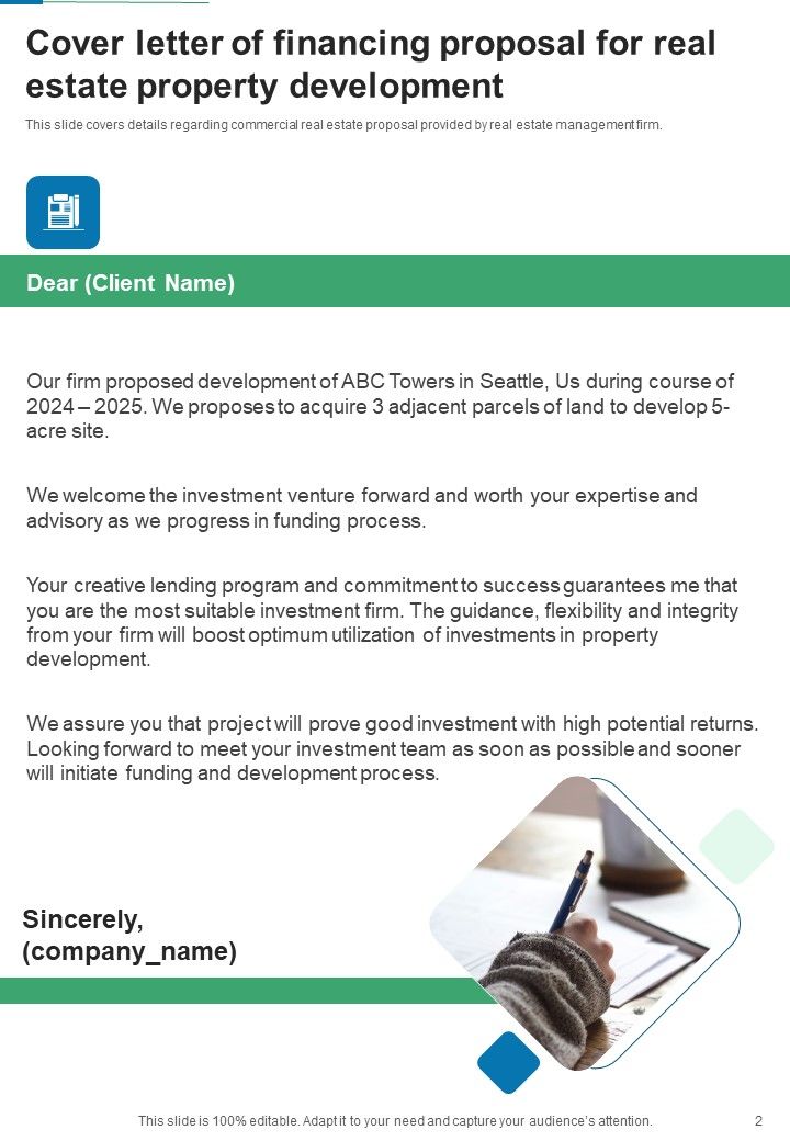 Financing Proposal For Real Estate Property Development Example Document Report Doc Pdf Ppt
