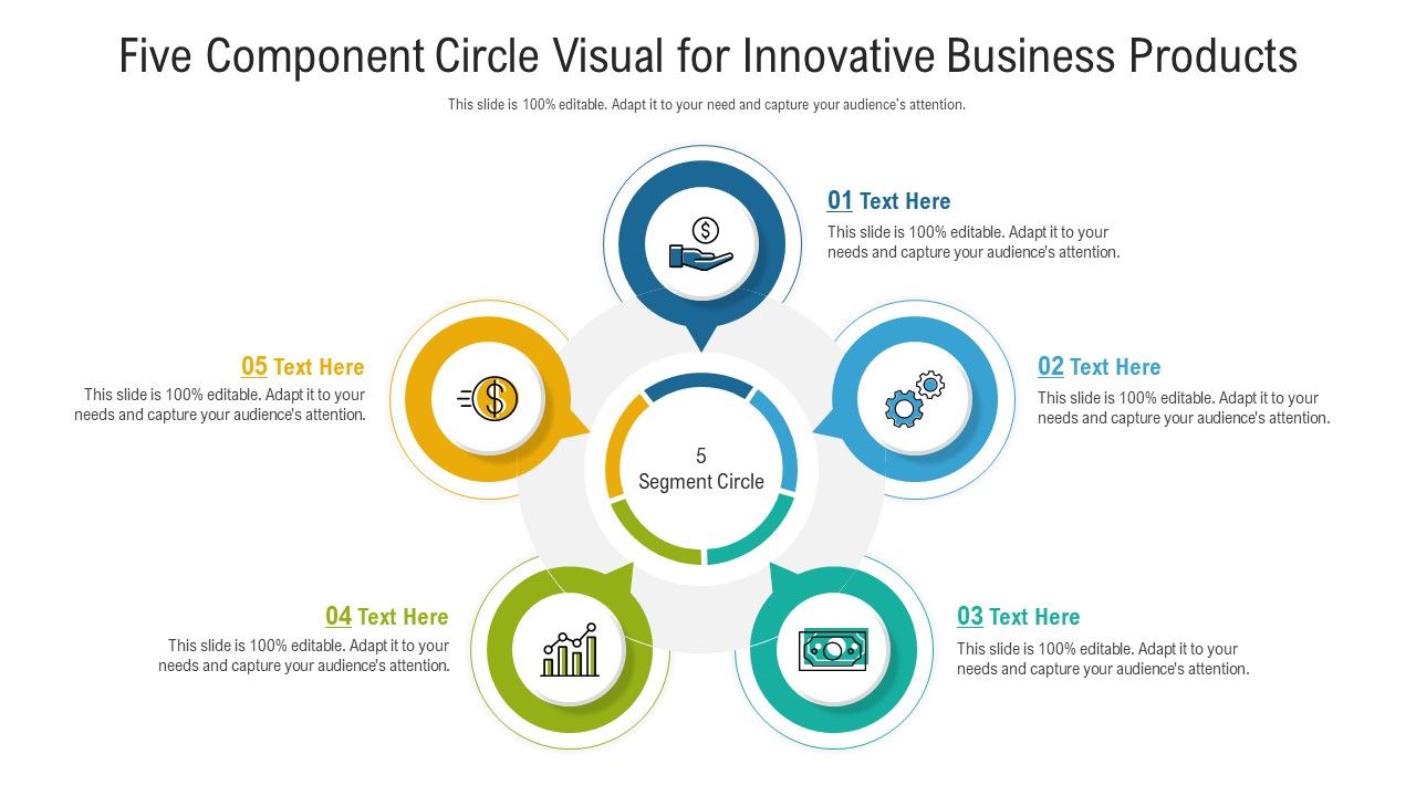 Five_Component_Circle_Visual_For_Innovative_Business_Products_Ppt_PowerPoint_Presentation_Gallery_Maker_PDF_Slide_1.jpg