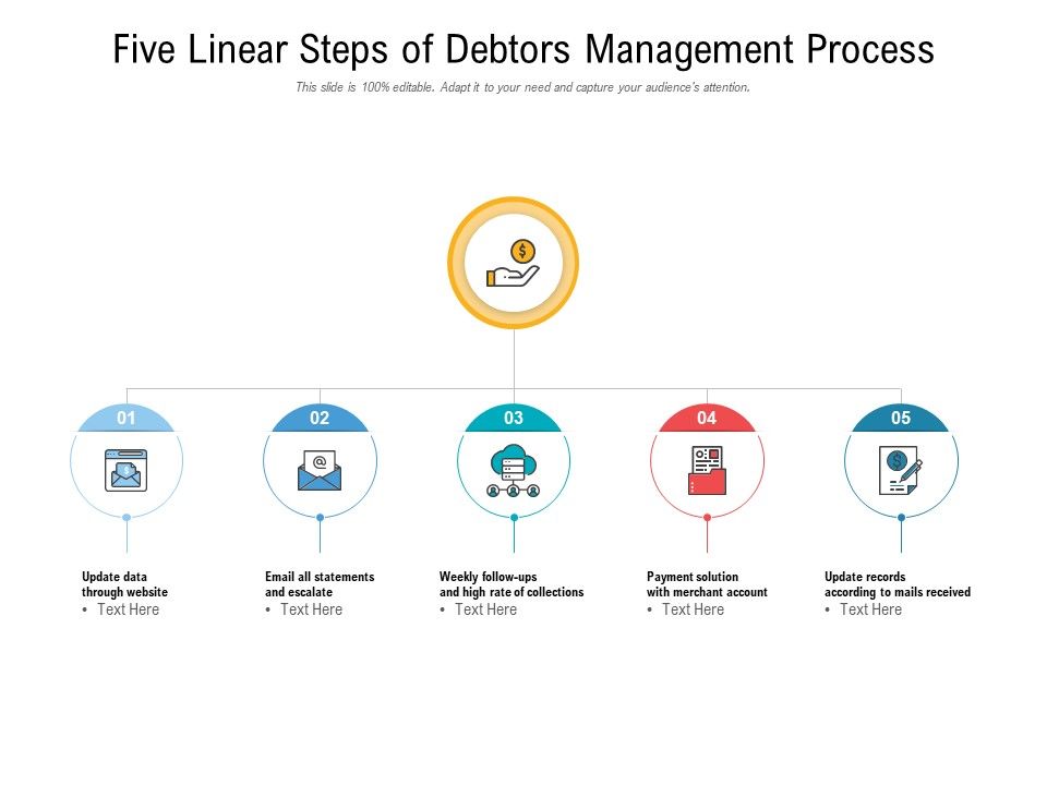 Five_Linear_Steps_Of_Debtors_Management_Process_Ppt_PowerPoint_Presentation_Show_Designs_Slide_1.jpg