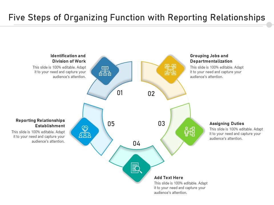 Five_Steps_Of_Organizing_Function_With_Reporting_Relationships_Ppt_PowerPoint_Presentation_Gallery_Professional_PDF_Slide_1.jpg