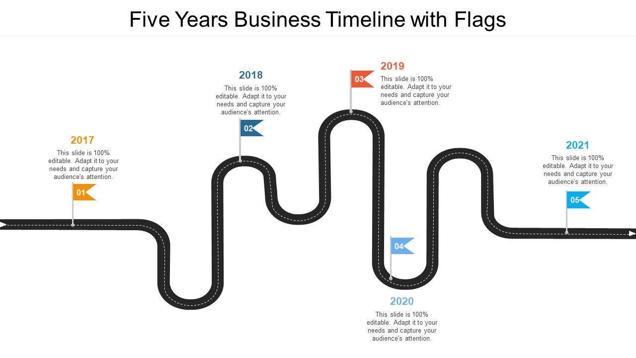 Five_Years_Business_Timeline_With_Flags_Ppt_PowerPoint_Presentation_File_Pictures_PDF_Slide_1.jpg