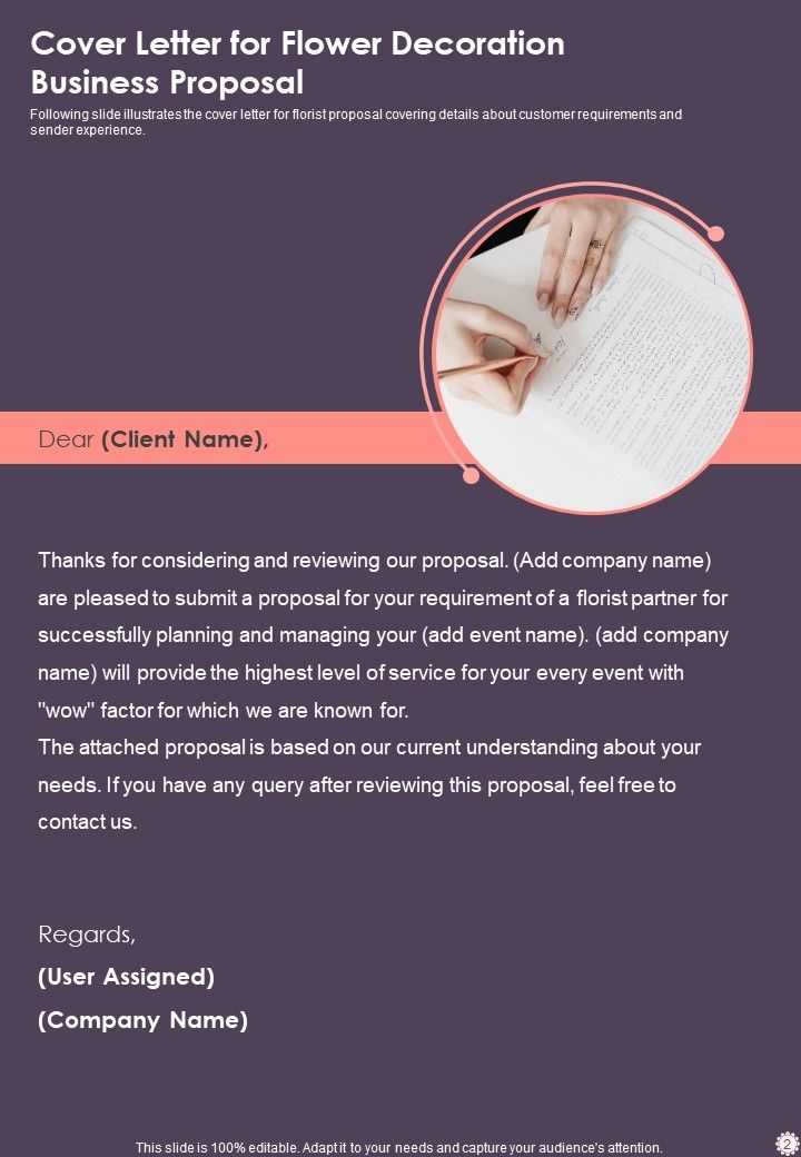 Flower Decoration Business Proposal Example Document Report Doc Pdf Ppt