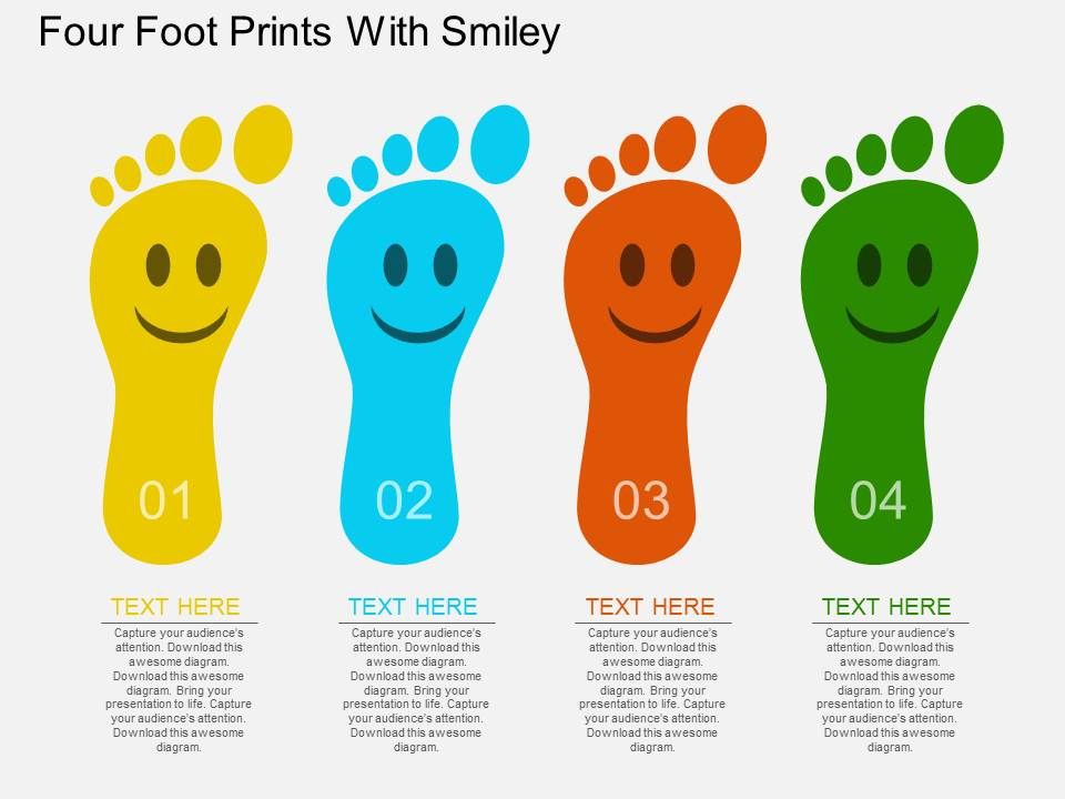 Four_Foot_Prints_With_Smiley_Powerpoint_Template_1.jpg