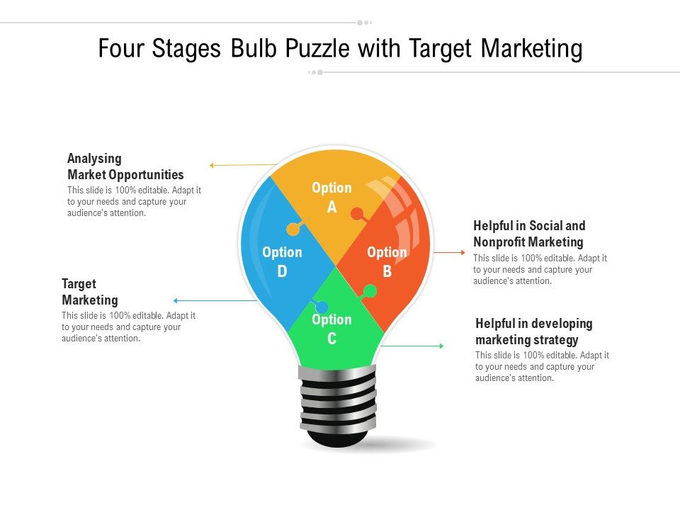Four_Stages_Bulb_Puzzle_With_Target_Marketing_Ppt_PowerPoint_Presentation_Infographic_Template_Designs_Download_PDF_Slide_1.jpg