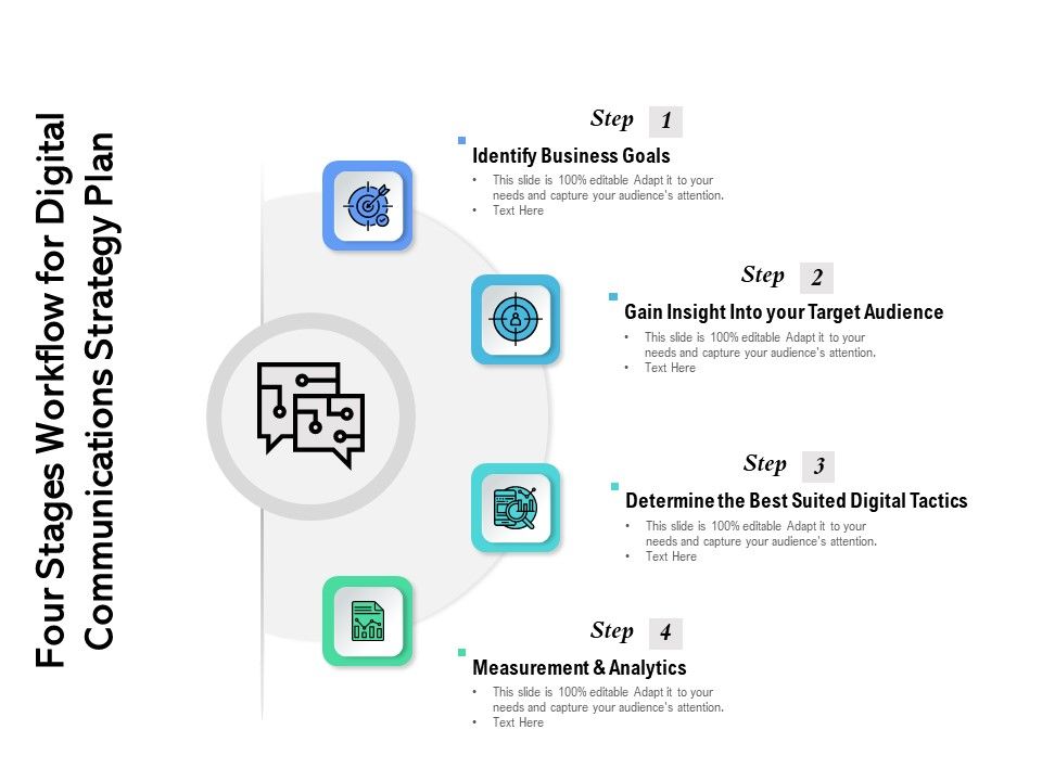 Four_Stages_Workflow_For_Digital_Communications_Strategy_Plan_Ppt_PowerPoint_Presentation_File_Clipart_PDF_Slide_1.jpg
