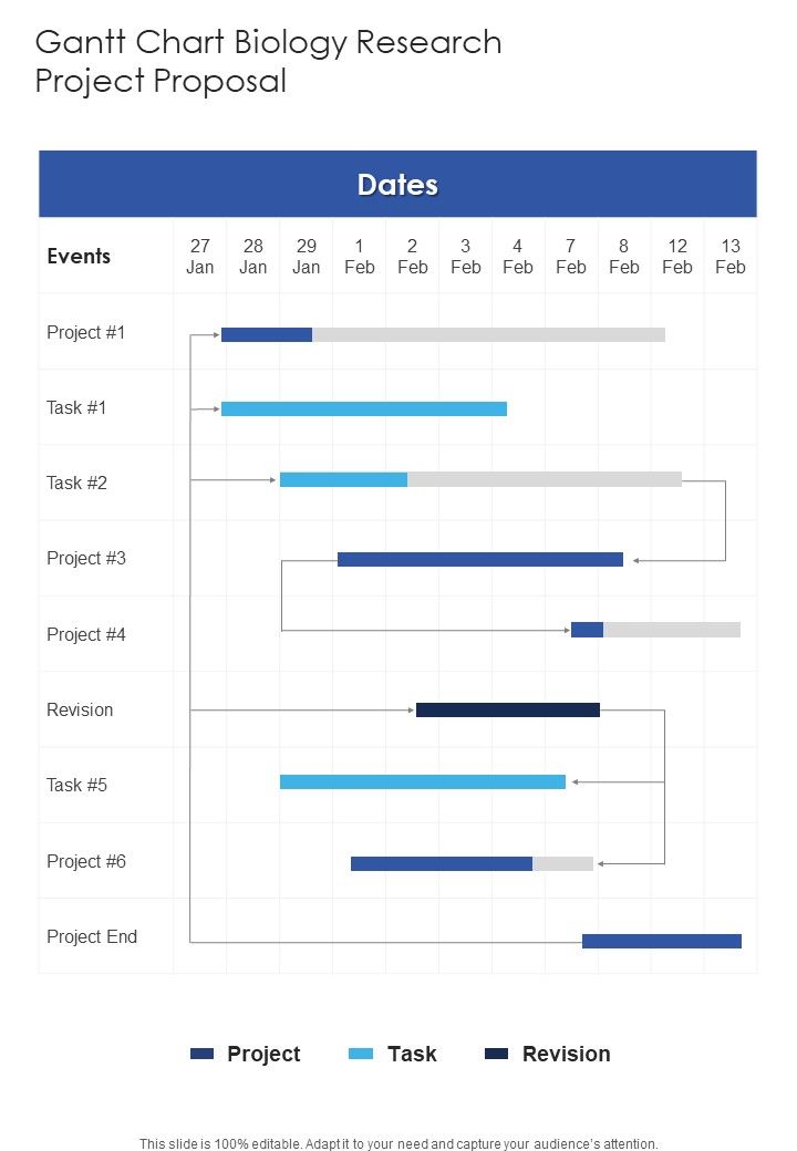 Gantt Chart Biology Research Project Proposal One Pager Sample Example Document Slide01