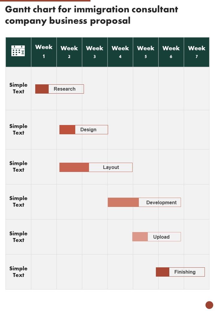 Gantt_Chart_For_Immigration_Consultant_Company_Business_Proposal_One_Pager_Sample_Example_Document_Slide_1.jpg