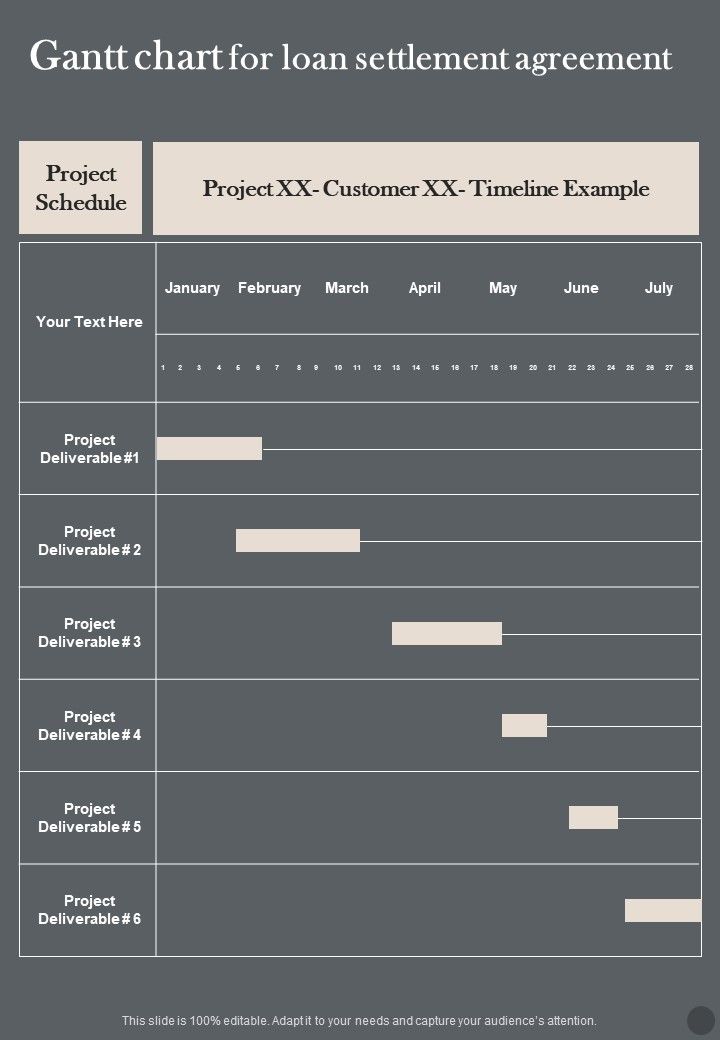 Gantt_Chart_For_Loan_Settlement_Agreement_One_Pager_Sample_Example_Document_Slide_1.jpg