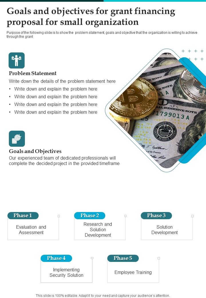 Goals_And_Objectives_For_Grant_Financing_Proposal_For_Small_Organization_One_Pager_Sample_Example_Document_Slide_1.jpg