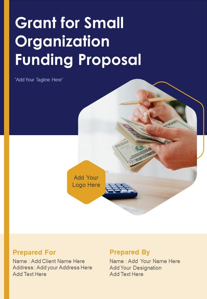 Grant For Small Organization Funding Proposal Example Document Report Doc Pdf Ppt Slide01