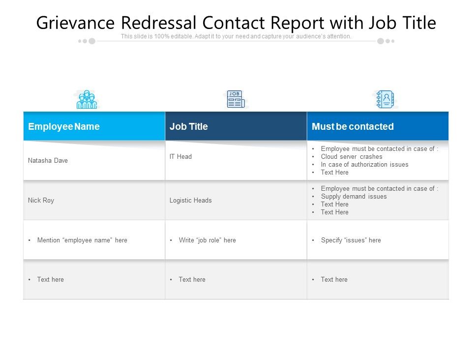 Grievance_Redressal_Contact_Report_With_Job_Title_Ppt_PowerPoint_Presentation_Gallery_Graphics_Tutorials_PDF_Slide_1.jpg
