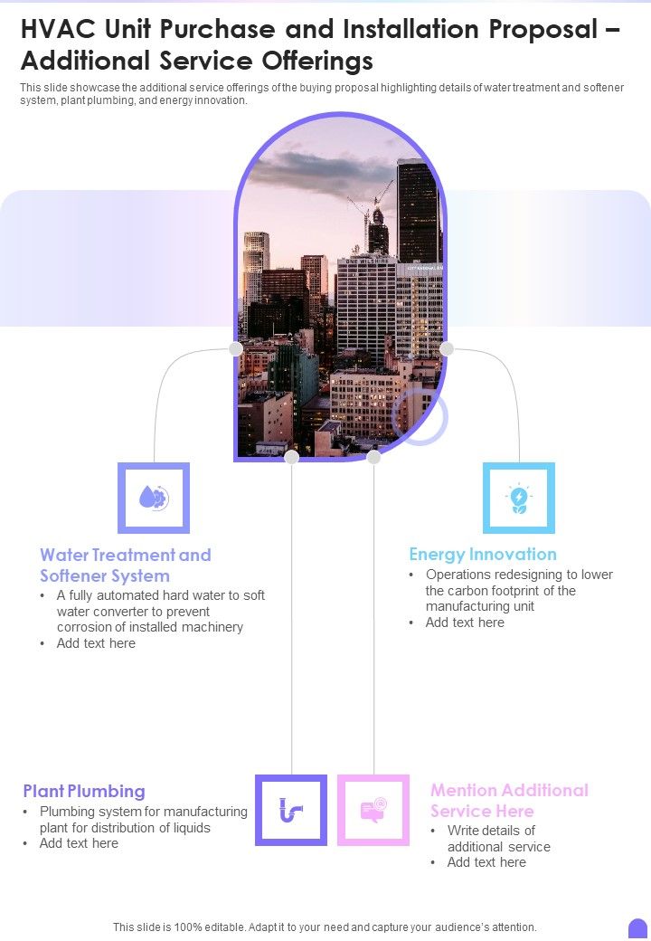 HVAC Unit Purchase And Installation Proposal Additional Service Offerings One Pager Sample Example Document Slide01
