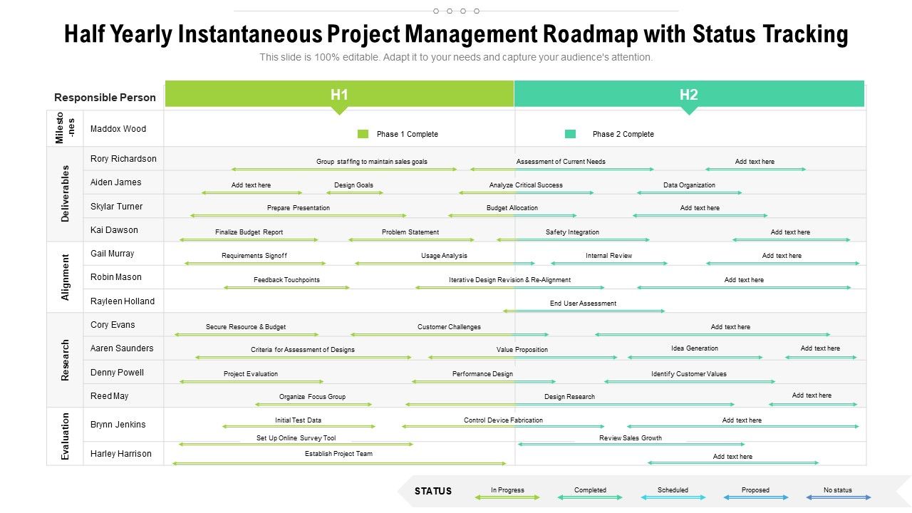 Half_Yearly_Instantaneous_Project_Management_Roadmap_With_Status_Tracking_Ideas_Slide_1.jpg