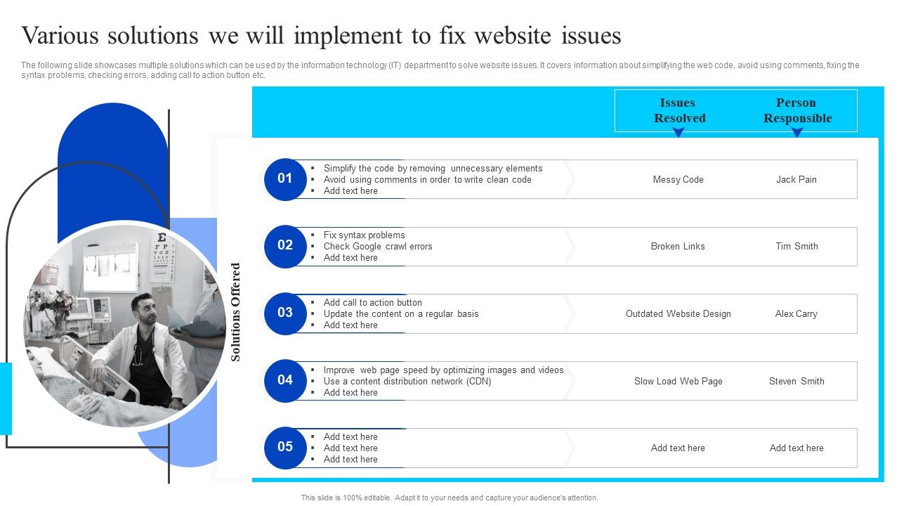 Healthcare_Management_Overview_Trends_Stats_And_Operational_Areas_Various_Solutions_We_Will_Implement_To_Fix_Website_Issues_Inspiration_PDF_Slide_1.jpg