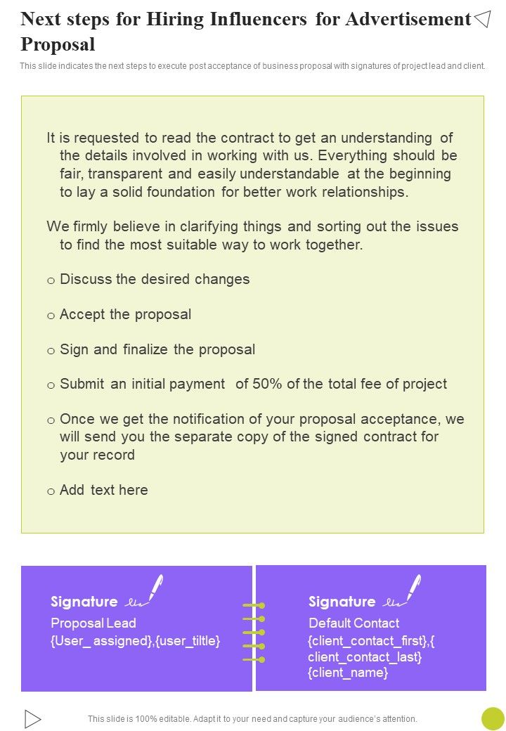 Hiring Influencers For Advertisement Proposal Example Document Report Doc Pdf Ppt