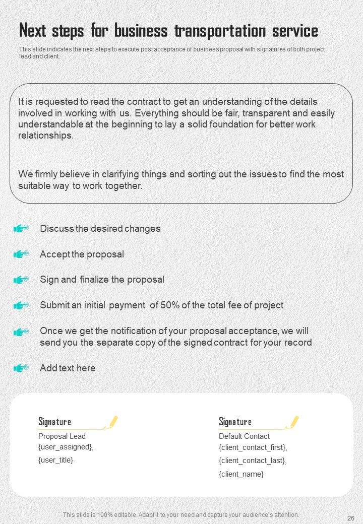 Hiring Proposal For Business Transportation Service Example Document Report Doc Pdf Ppt