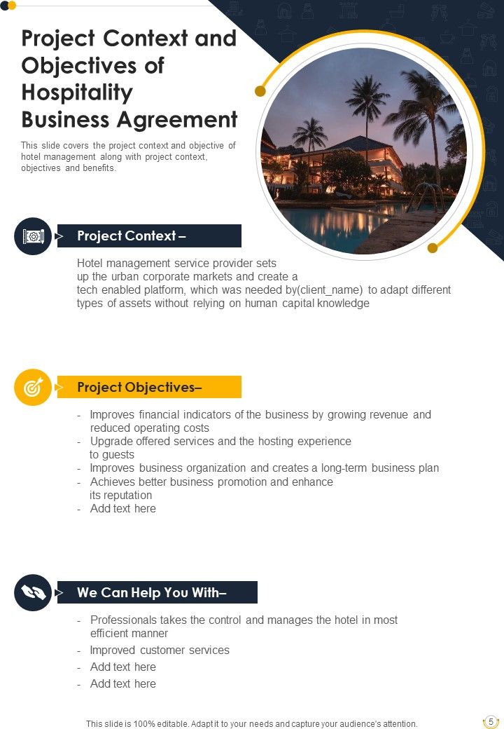 Hospitality Business Agreement Proposal Example Document Report Doc Pdf Ppt
